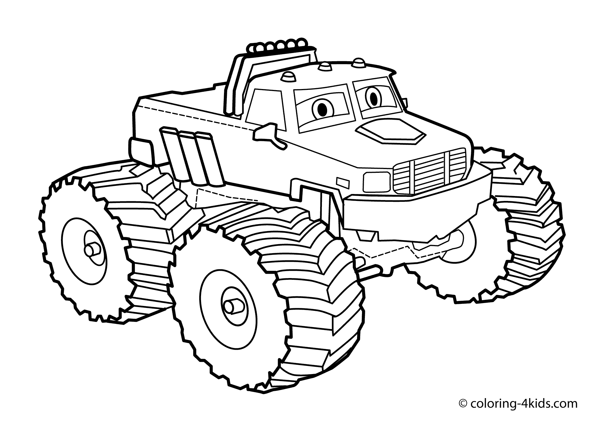 Coloring page: Monster Truck (Transportation) #141317 - Free Printable Coloring Pages