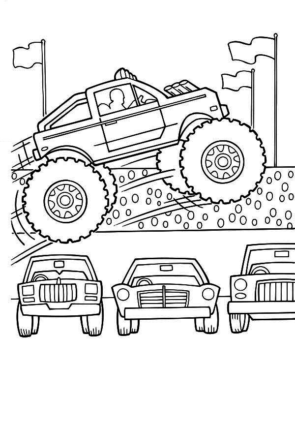 Coloring page: Monster Truck (Transportation) #141330 - Free Printable Coloring Pages