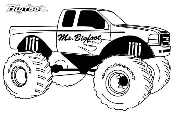Drawing Monster Truck #141366 (Transportation) – Printable coloring pages