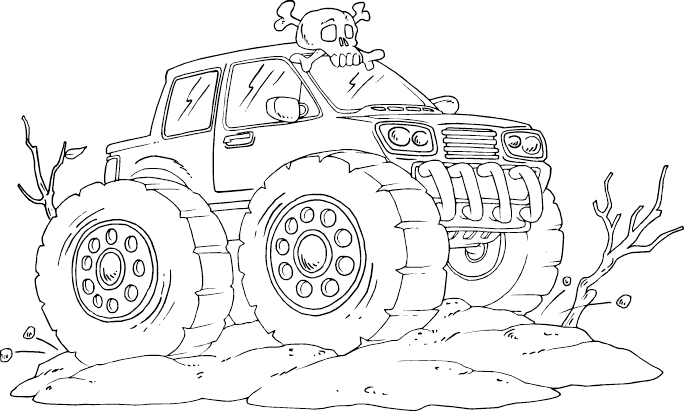Coloring page: Monster Truck (Transportation) #141380 - Free Printable Coloring Pages