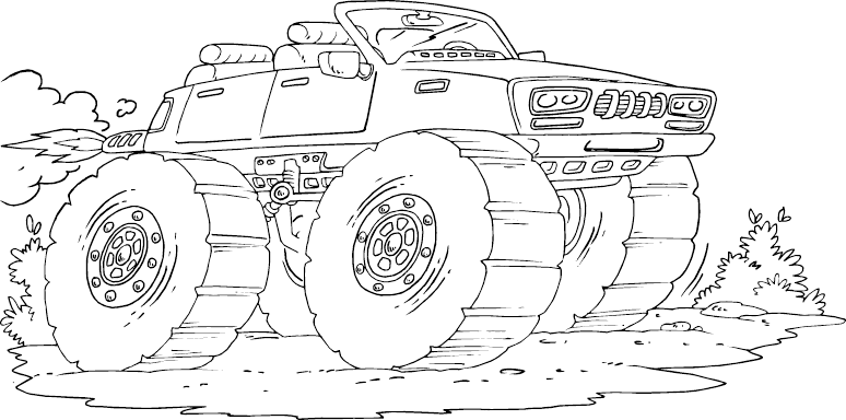 Coloring page: Monster Truck (Transportation) #141416 - Free Printable Coloring Pages