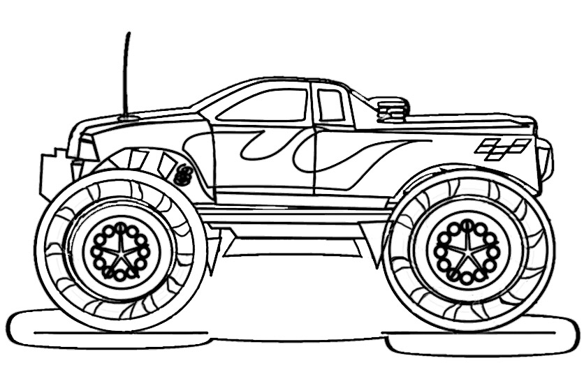 Coloring page: Monster Truck (Transportation) #141417 - Free Printable Coloring Pages