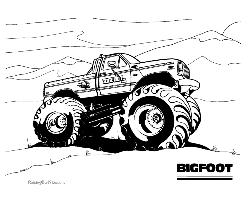 Coloring page: Monster Truck (Transportation) #141419 - Free Printable Coloring Pages