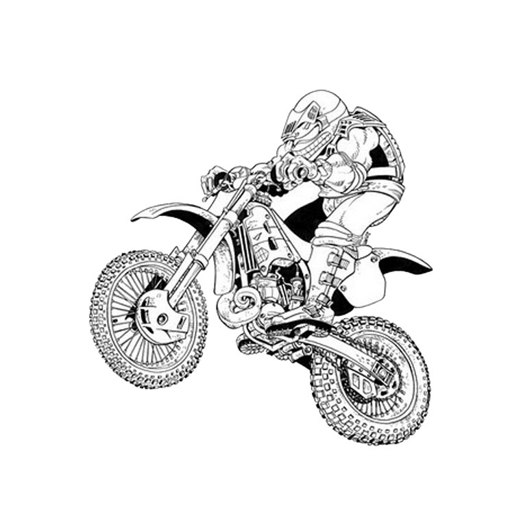 Coloring page: Motocross (Transportation) #136501 - Free Printable Coloring Pages