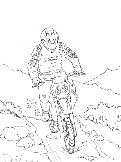 Coloring page: Motocross (Transportation) #136539 - Free Printable Coloring Pages
