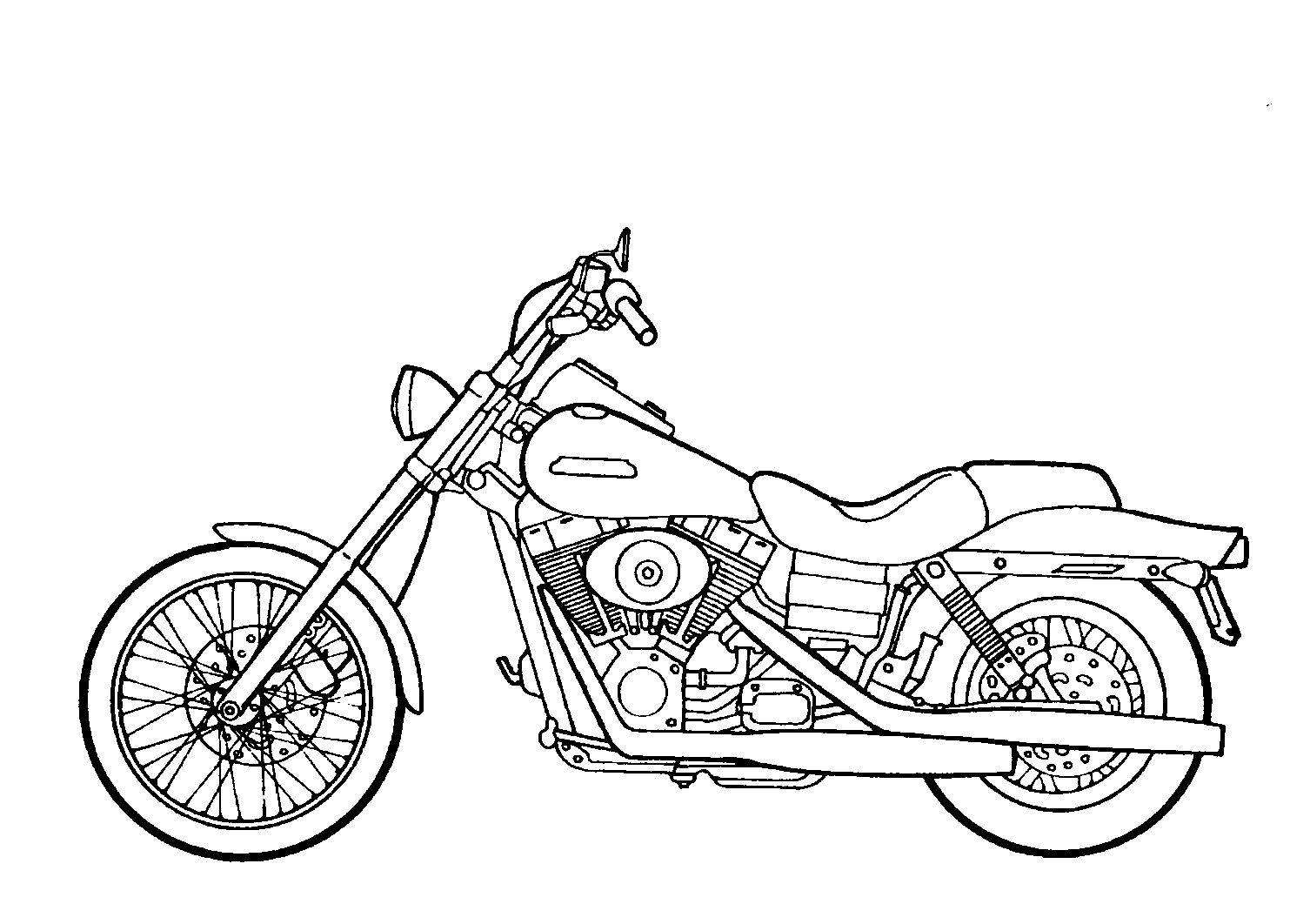 Coloring page: Motorcycle (Transportation) #136248 - Free Printable Coloring Pages