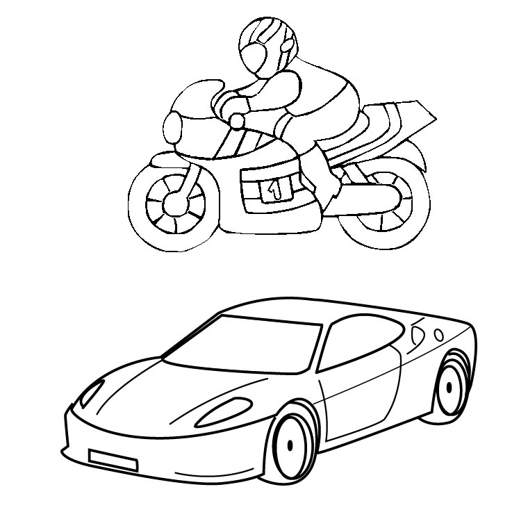 Coloring page: Motorcycle (Transportation) #136264 - Free Printable Coloring Pages