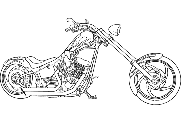 Coloring page: Motorcycle (Transportation) #136277 - Free Printable Coloring Pages