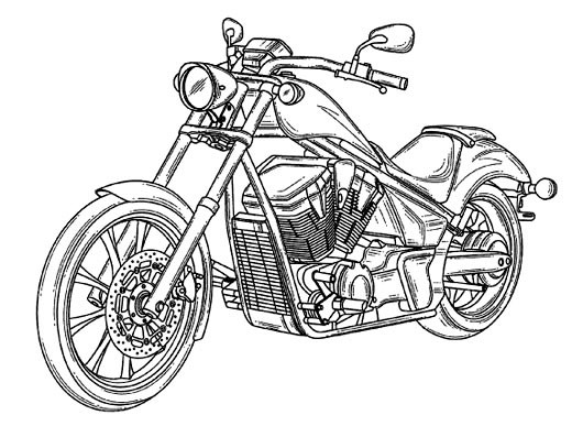 Coloring page: Motorcycle (Transportation) #136296 - Free Printable Coloring Pages
