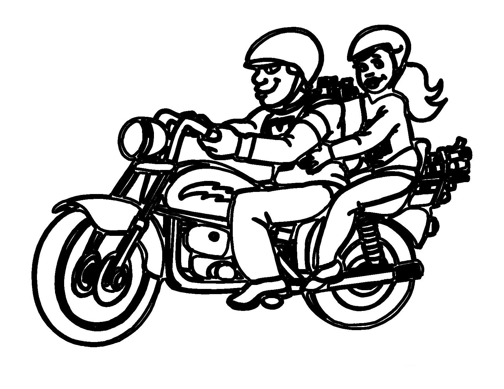 Drawing Motorcycle 21 Transportation – Printable coloring pages
