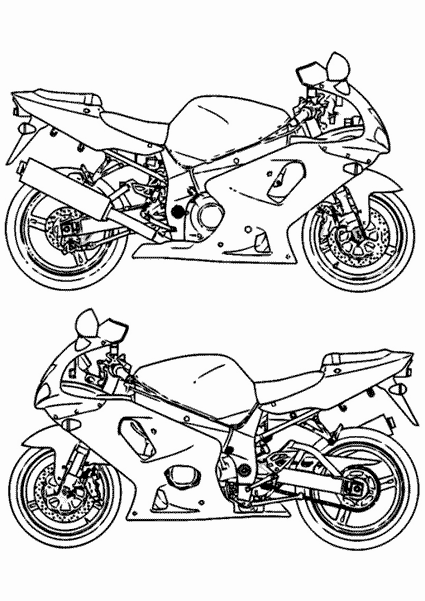 Coloring page: Motorcycle (Transportation) #136326 - Free Printable Coloring Pages
