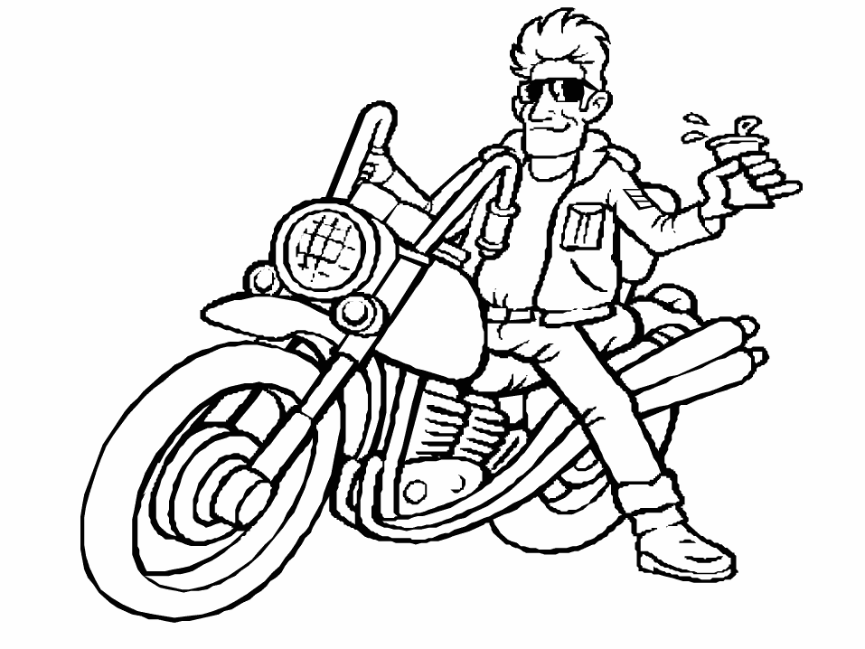 Coloring page: Motorcycle (Transportation) #136335 - Free Printable Coloring Pages
