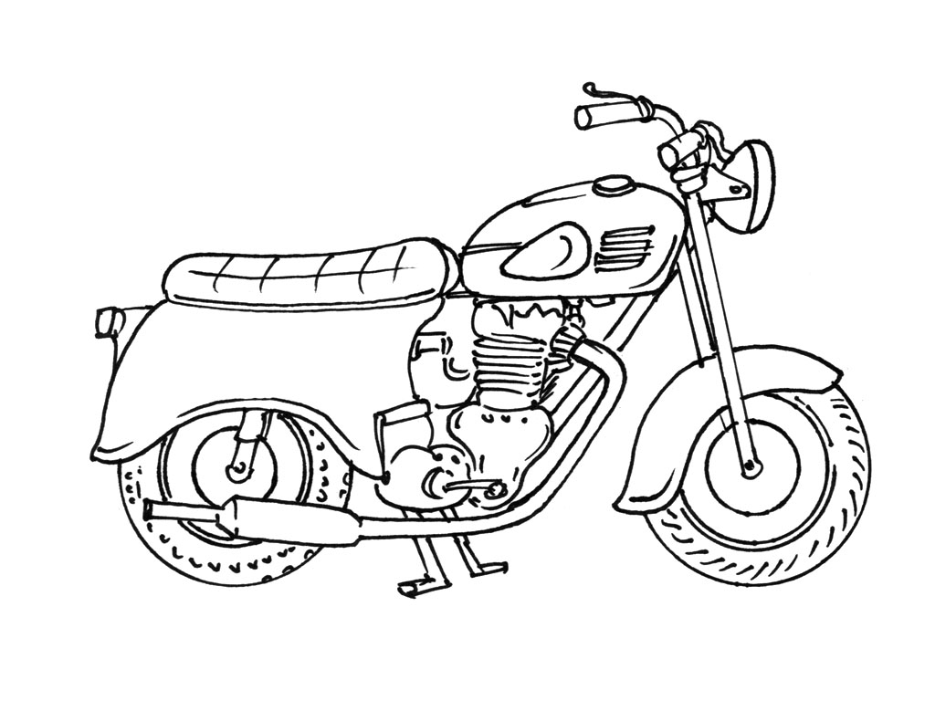 Coloring page: Motorcycle (Transportation) #136378 - Free Printable Coloring Pages