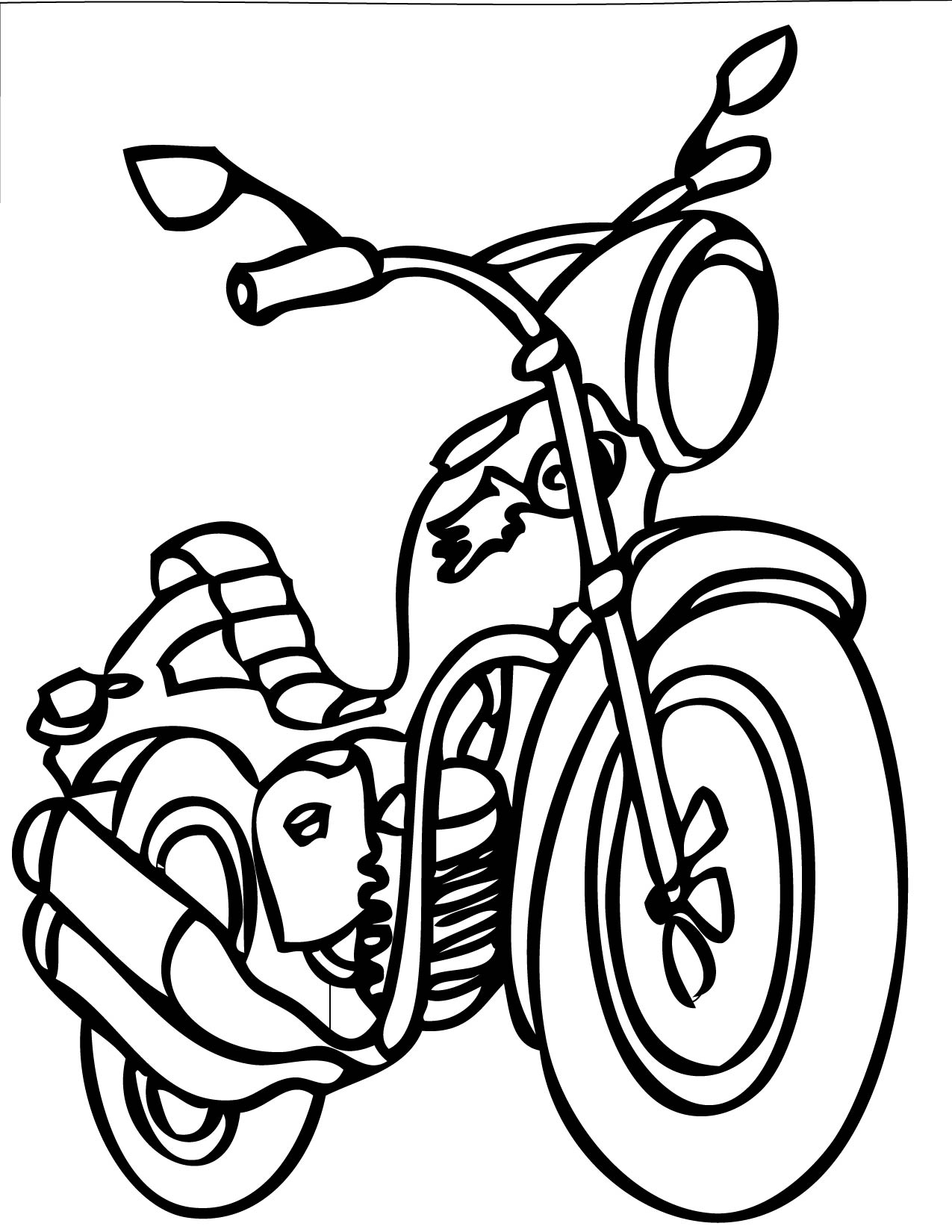 Coloring page: Motorcycle (Transportation) #136441 - Free Printable Coloring Pages