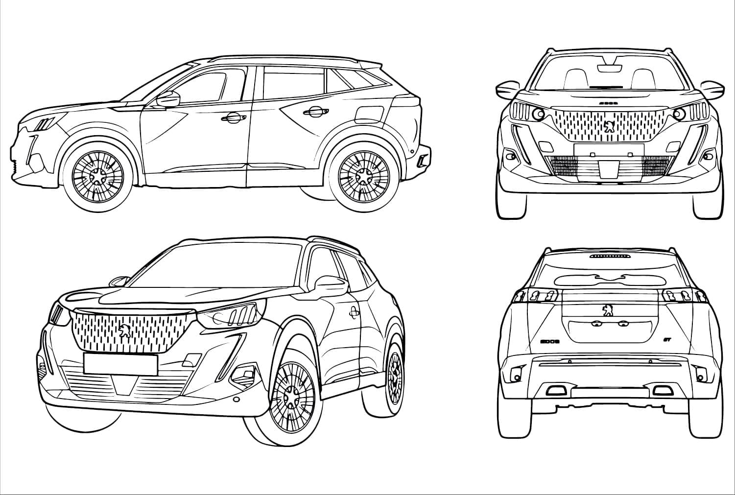 Free printable Peugeot coloring page #206122 from Transportation collection