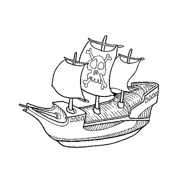 Coloring page: Pirate ship (Transportation) #138211 - Free Printable Coloring Pages