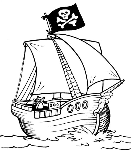 Coloring page: Pirate ship (Transportation) #138212 - Free Printable Coloring Pages