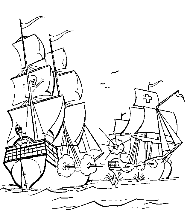 Coloring page: Pirate ship (Transportation) #138220 - Free Printable Coloring Pages