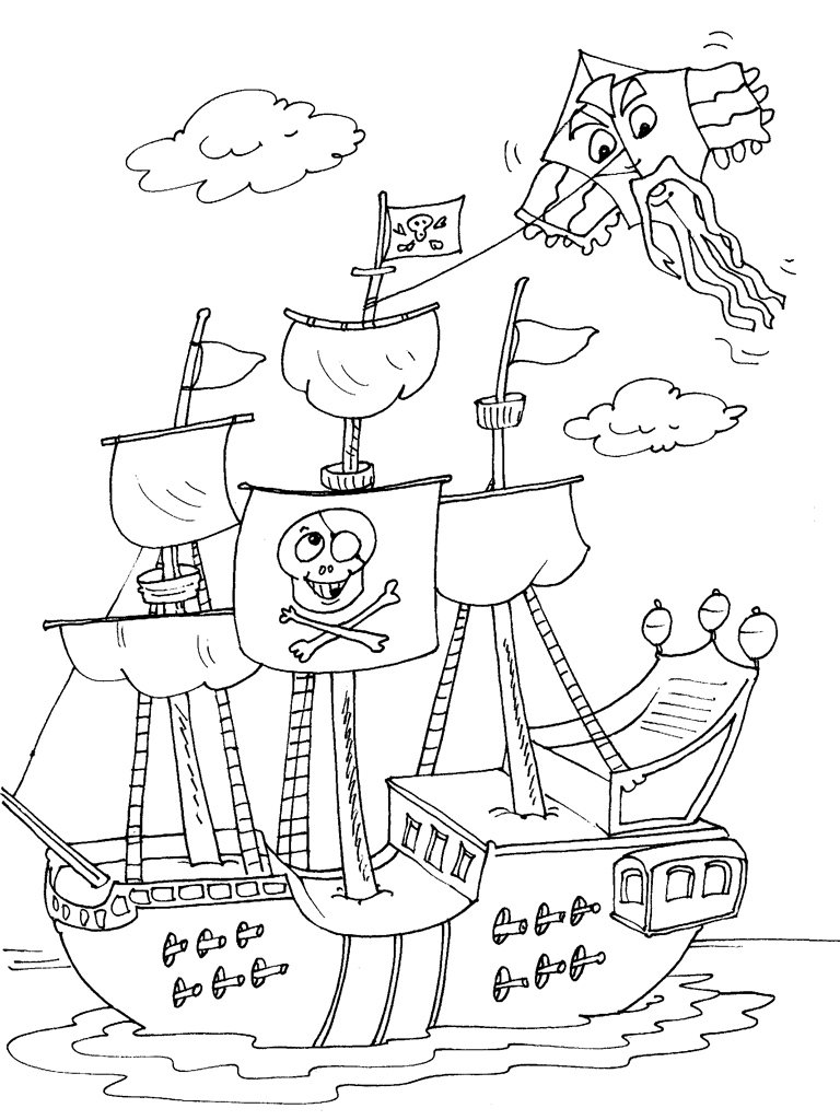 Coloring page: Pirate ship (Transportation) #138233 - Free Printable Coloring Pages