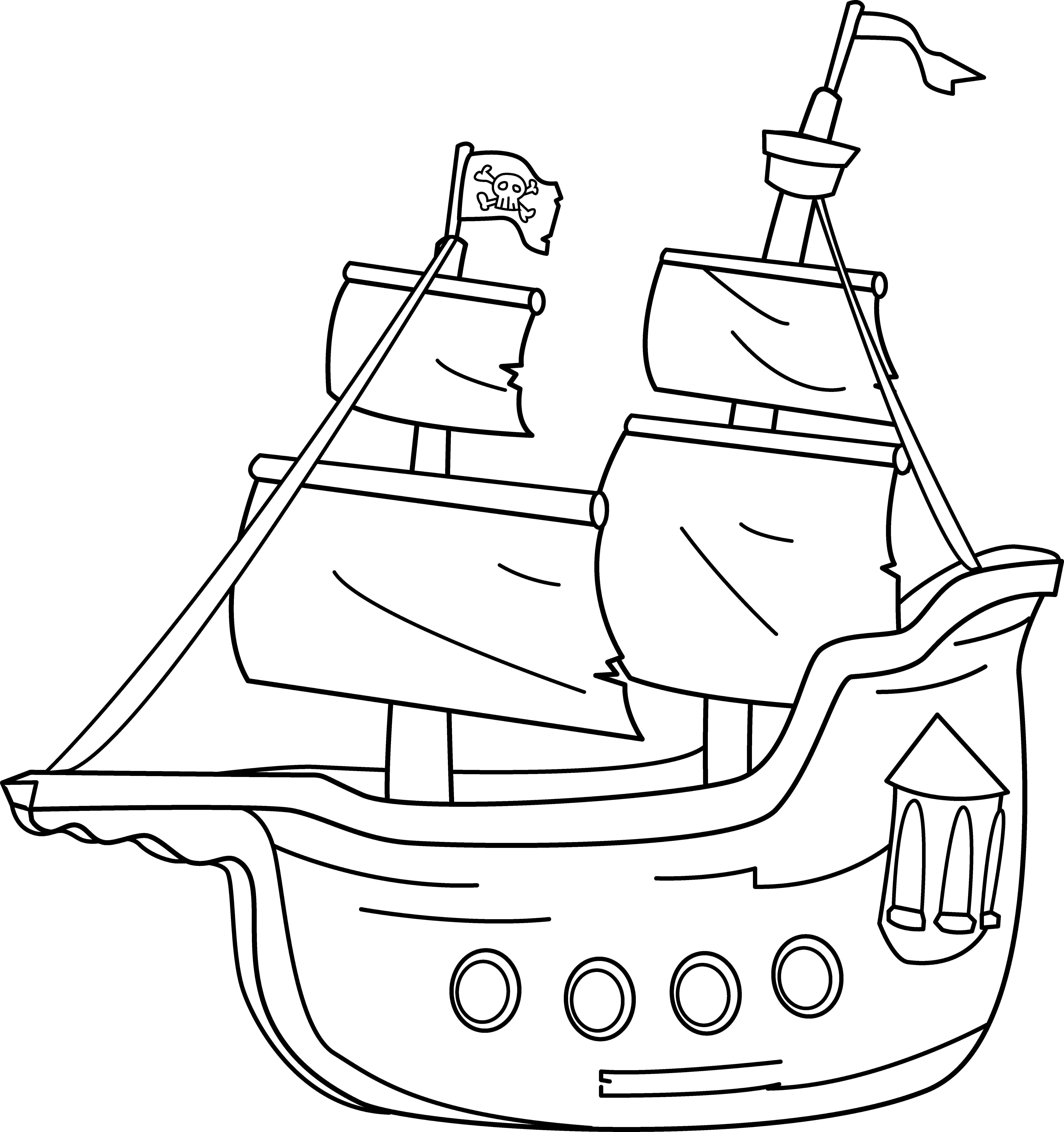 Coloring page: Pirate ship (Transportation) #138245 - Free Printable Coloring Pages