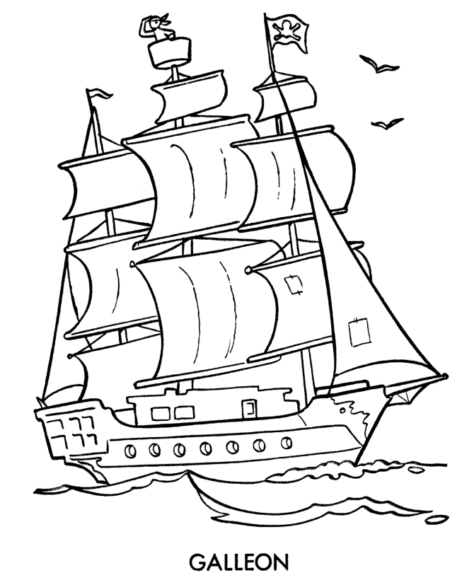 Coloring page: Pirate ship (Transportation) #138246 - Free Printable Coloring Pages