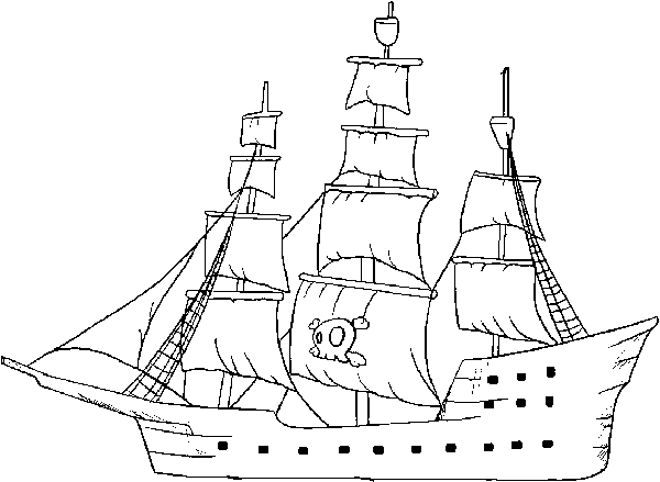 Coloring page: Pirate ship (Transportation) #138251 - Free Printable Coloring Pages
