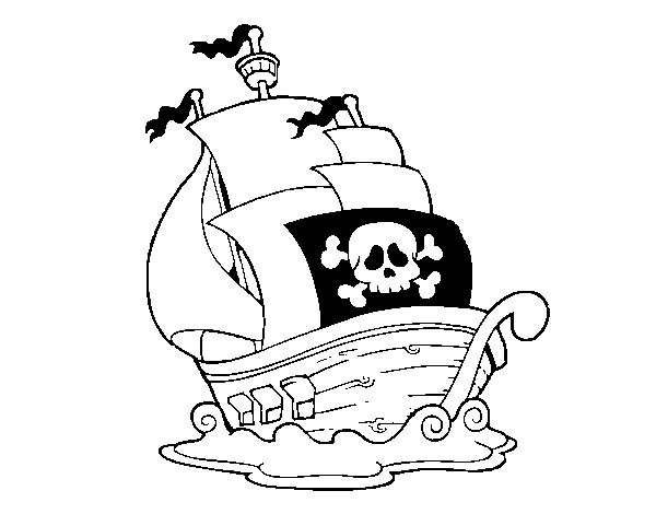 Coloring page: Pirate ship (Transportation) #138273 - Free Printable Coloring Pages