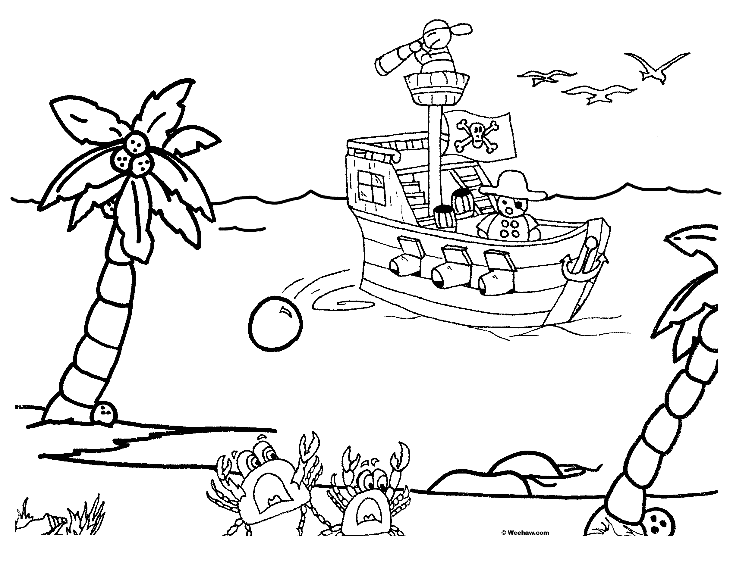 Coloring page: Pirate ship (Transportation) #138278 - Free Printable Coloring Pages