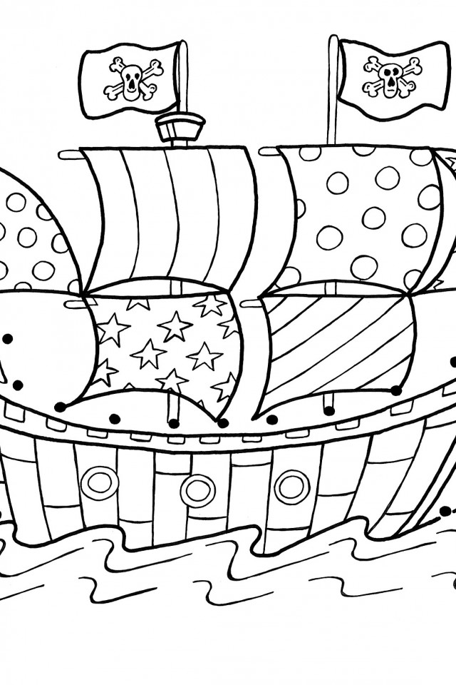 Coloring page: Pirate ship (Transportation) #138345 - Free Printable Coloring Pages