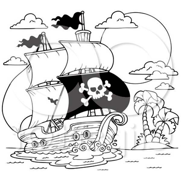 Coloring page: Pirate ship (Transportation) #138411 - Free Printable Coloring Pages