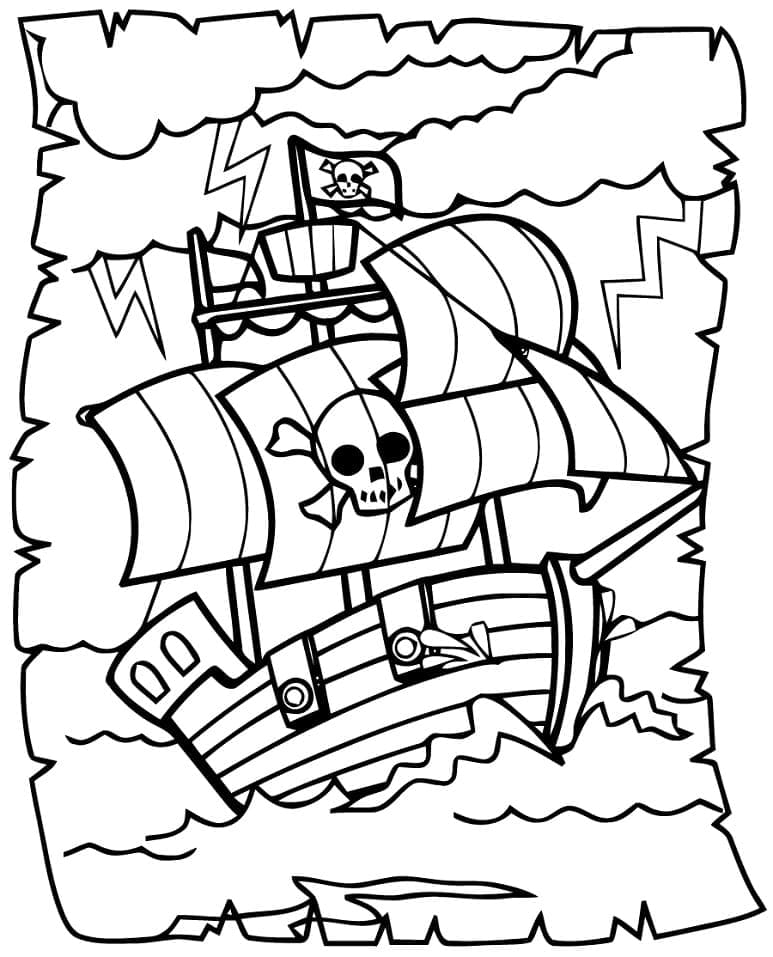 Coloring page: Pirate ship (Transportation) #184819 - Free Printable Coloring Pages