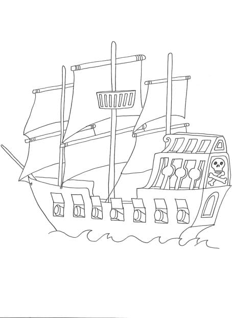 Coloring page: Pirate ship (Transportation) #184823 - Free Printable Coloring Pages