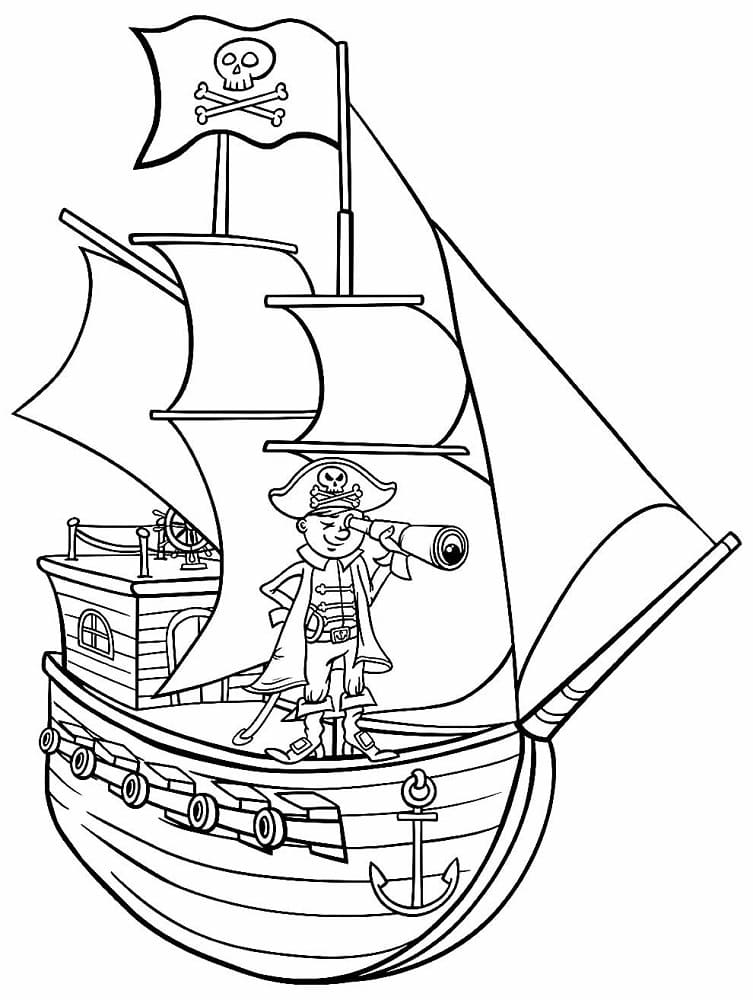 Coloring page: Pirate ship (Transportation) #184856 - Free Printable Coloring Pages