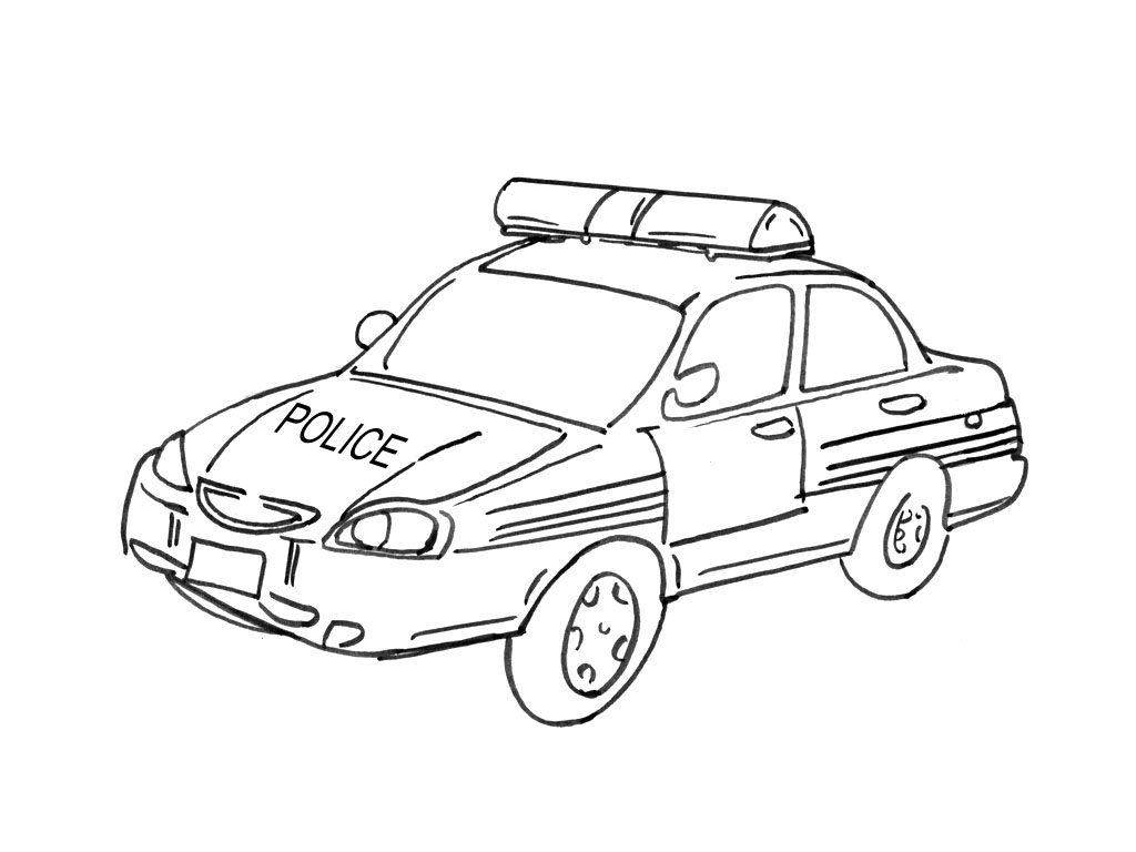 Drawing Police car #142944 (Transportation) – Printable coloring pages