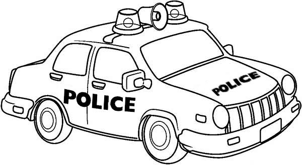 Drawing Police car #143035 (Transportation) – Printable coloring pages