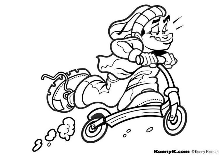 Coloring page: Push Scooter (Transportation) #139097 - Free Printable Coloring Pages