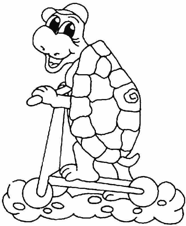 Free printable Push Scooter coloring page #215250 from Transportation collection Free printable Push Scooter coloring page #215250 from Transportation collection