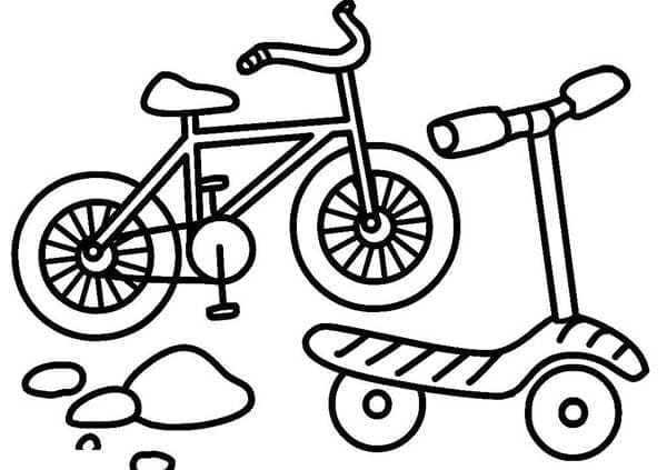 Free printable Push Scooter coloring page #215252 from Transportation collection