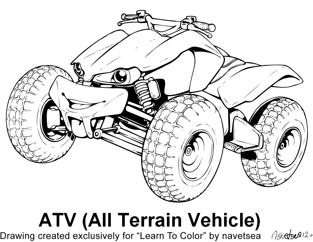 Coloring page: Quad / ATV (Transportation) #143244 - Free Printable Coloring Pages