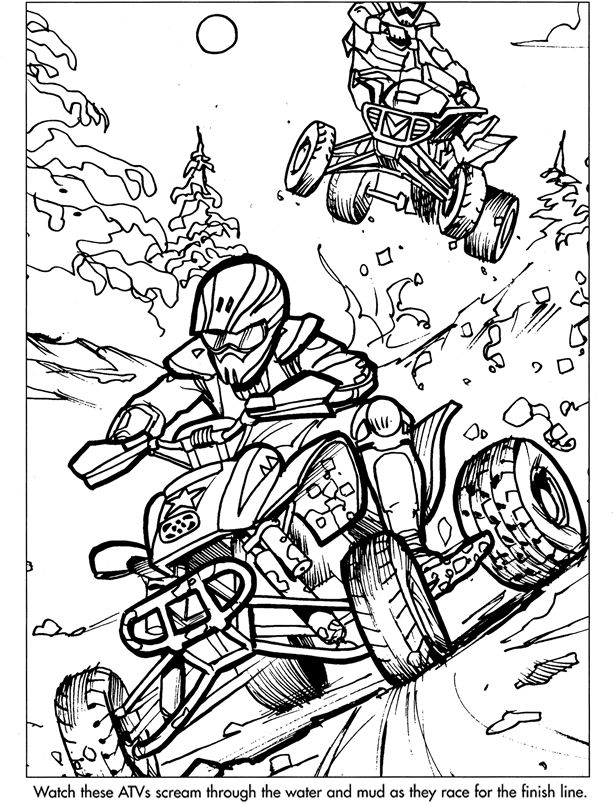 Coloring page: Quad / ATV (Transportation) #143504 - Free Printable Coloring Pages