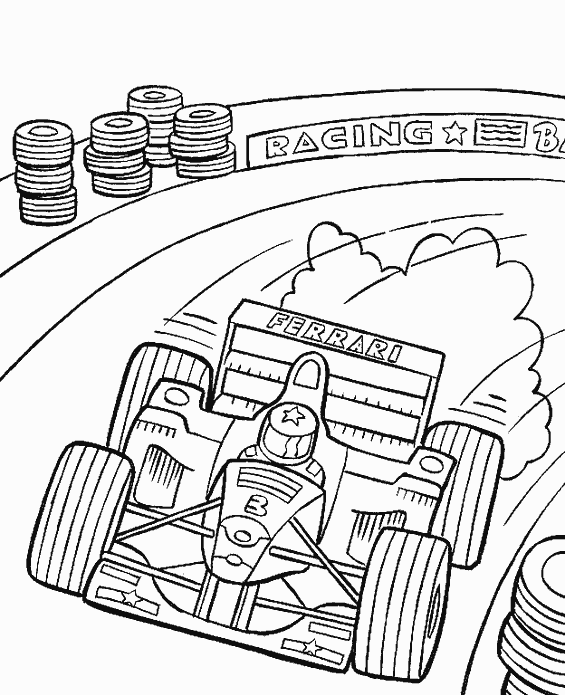 Coloring page: Race car (Transportation) #138859 - Free Printable Coloring Pages