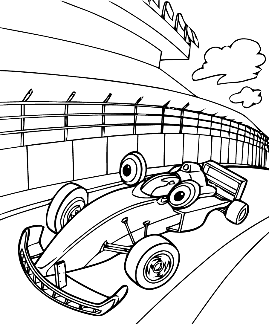 Coloring page: Race car (Transportation) #138923 - Free Printable Coloring Pages