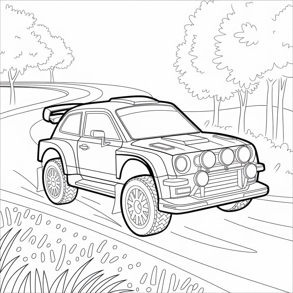 Free printable Rally Car coloring page #217347 from Transportation collection