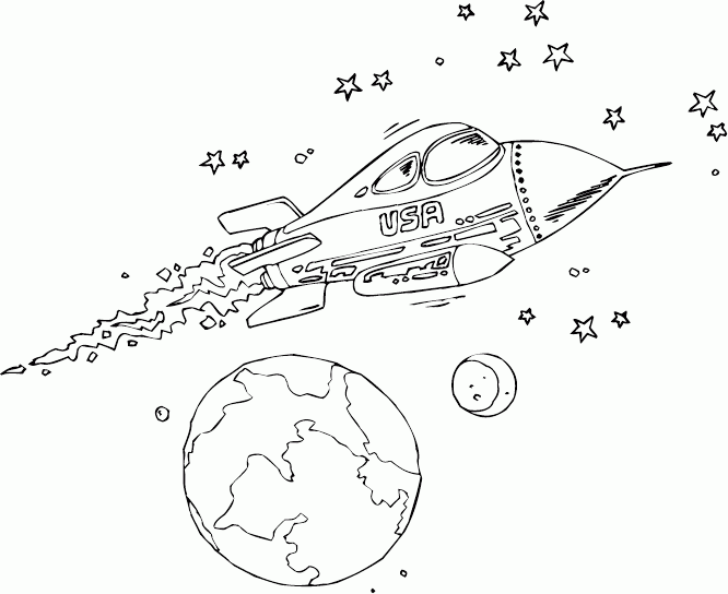 Coloring page: Rocket (Transportation) #140154 - Free Printable Coloring Pages