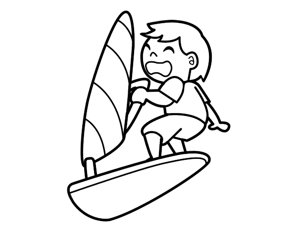 Coloring page: Sailboard / Windsurfing (Transportation) #144050 - Free Printable Coloring Pages
