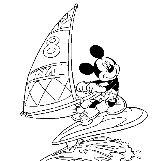 Coloring page: Sailboard / Windsurfing (Transportation) #144057 - Free Printable Coloring Pages