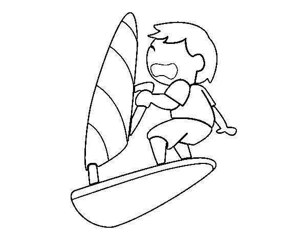 Coloring page: Sailboard / Windsurfing (Transportation) #144067 - Free Printable Coloring Pages