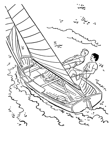 Coloring page: Sailboat (Transportation) #143549 - Free Printable Coloring Pages