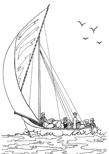 Coloring page: Sailboat (Transportation) #143566 - Free Printable Coloring Pages
