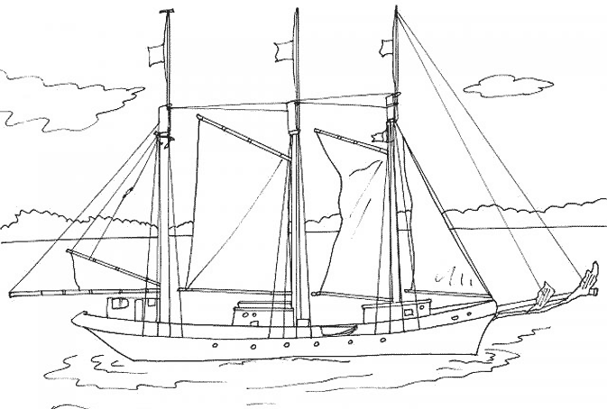 Coloring page: Sailboat (Transportation) #143600 - Free Printable Coloring Pages